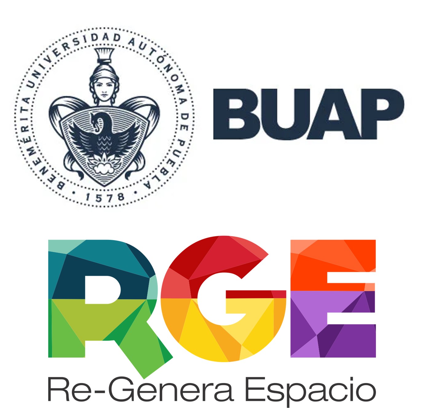 Logos of Re-Genera Espacio and Architecture Faculty of Benemerita Autonomous University of Puebla