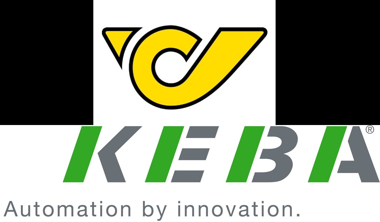 Logos of Austrian Post and KEBA AG