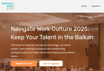 Event web site screenshot