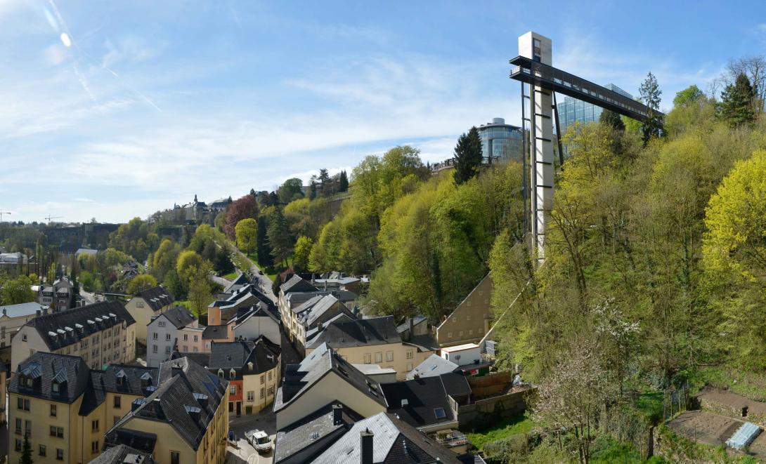 Pfaffenthal lift connecting two Luxembourg levels